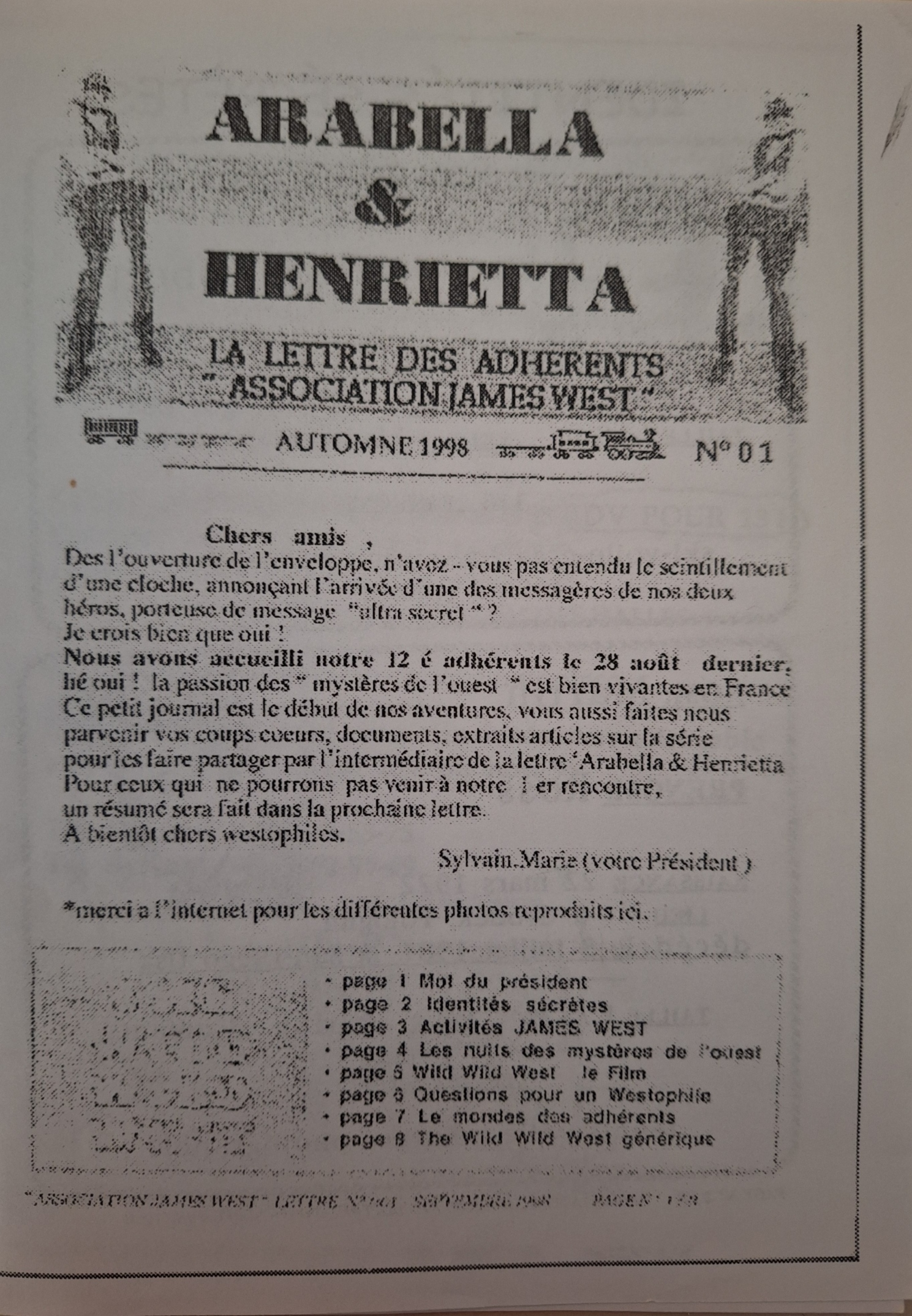 Fanzine n° 01 septembre 1998